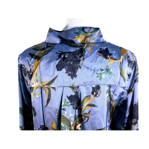 Elie‎ Elie Tahari Womens Blue Floral Satin Button Down Blouse Size Small NWT thumbnail 9
