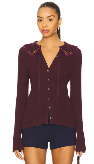 Free People Juniper Long Sleeve in Vintage Grape M thumbnail 1