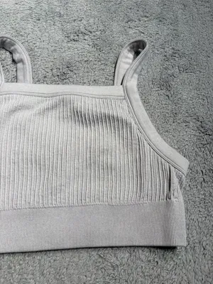 Aerie Light Gray Ribbed bralette tank top medium thumbnail 3