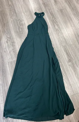 New Lulus Confidently Emerald Backless Halter Maxi Dress Size Small MSRP $99 thumbnail 9