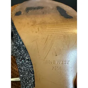 Nine West Silver‎ Glitter Peep Toe Pumps Metallic Stiletto Heels Womens 7.5M thumbnail 4
