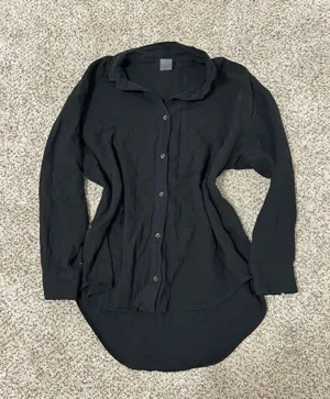 Black Shirt Bathing Suit cover up thumbnail 1