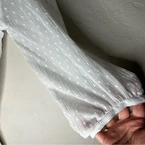All Saints Jade Off‎ White Ruffle Swiss Dot Wrap Mini Dress thumbnail 8