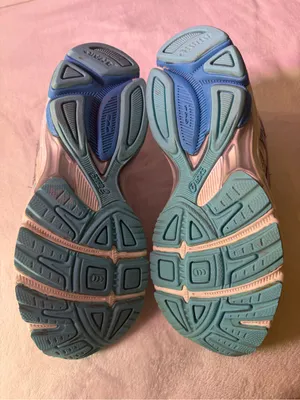ASICS Women's White and Blue Athletic Running Shoe thumbnail 9