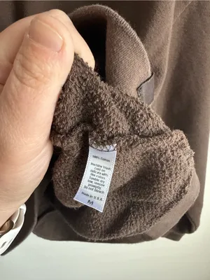 Set Active Chocolate Brown Half Zip Sweatshirt Womens Medium 100% Cotton Pullover thumbnail 7
