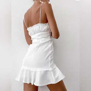 Commense Sexy V-Neck Ruffle Skirt Tight Sling Short Dress size small thumbnail 2