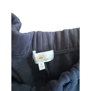 Lazy Sunday Womens Wide Leg Sweatpants Navy Blue Lounge Pants‎ Size M thumbnail 2