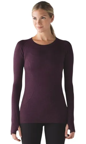 Lululemon Swiftly Tech Long Sleeve Crew Plum Black 4 thumbnail 1