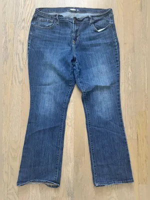 Old Navy Curvy Bootcut Textured Stretch Jeans Dark Wash 14 Short thumbnail 1