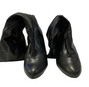 Brand Black knee high black boots with side zipper thumbnail 1