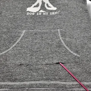 Dog Is Good Sweatshirt Size XL Women's Yoga Graphic Print Hoodie Gray With Flaw thumbnail 2