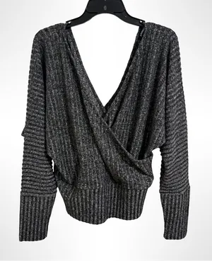 Express Charcoal V-Neck Sweater thumbnail 1