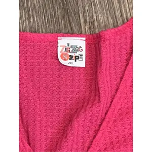 Zig Zag Stripe Black Pink Waffle (2) Sleeveless Babydoll Top 2XL NWOT Plus‎ Size thumbnail 9