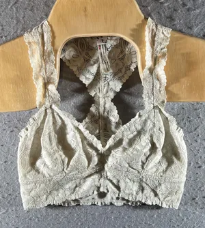1291 | Free People Adella Floral Lace‎ Racerback Bralette Ivory Women XS thumbnail 1