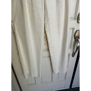 J.Jill Love Linen Cream Wide Leg Pleated Trousers High Rise Side‎ Zip Size XS thumbnail 3