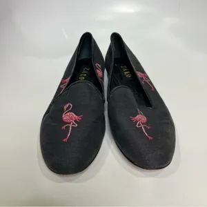 Zalo Anthropologie black pink flamingo flats women’s size 9 artistic indie‎ thumbnail 2