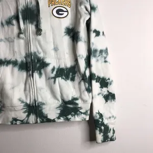 NFL team apparel green‎ tie dye Green Bay packers footballs zip up hoodie jacket thumbnail 4
