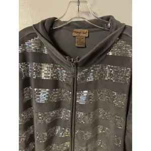 Midnight Velvet Women's Size 2X Gray Silver Embellishes Zip Up 2 pc‎ Track Suit thumbnail 5