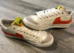 Nike Blazer Low 77 Jumbo DQ1470-103 Women Casual Shoes Sail/Rush Orange SIZE 8 thumbnail 1
