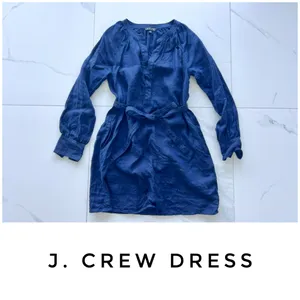 J. Crew dress size Extra Small blue linen cabana coverup thumbnail 2