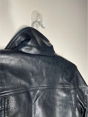 Old Navy FauxLeather Moto Biker Jacket Belt Grunge Street XS thumbnail 5