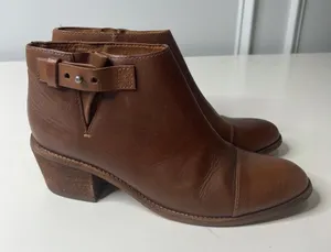 Madewell brown‎ leather dakota cutoff booties 8.5 thumbnail 1