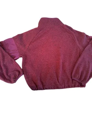 Victoria's Secret Pink Quarter Zip Pullover Medium Burgundy Sweatshirt thumbnail 2