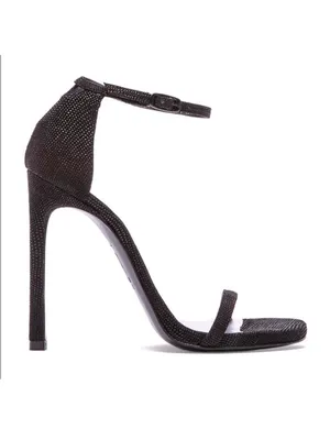 Stuart Weitzman The Nudist Black Goosebump Leather Strappy Sandals Size 6.5 thumbnail 1