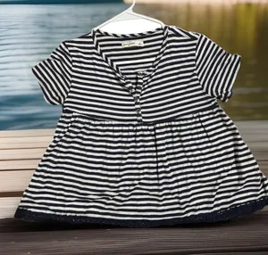 Y2k Abercrombie & Fitch striped Babydoll Lace Top - Size L‎ thumbnail 1