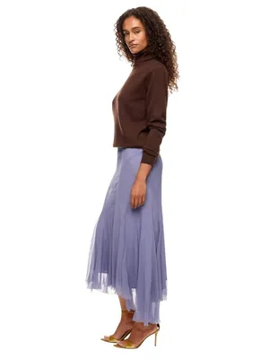 Polo Ralph Lauren Amla Midi Skirt in Lavender Purple 6 Womens Chiffon thumbnail 3