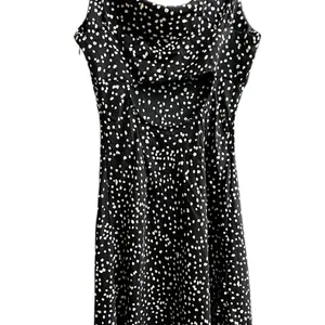 Womens Mini Slip Dress Open Back Black Polka Dot Coquette Size Small thumbnail 9