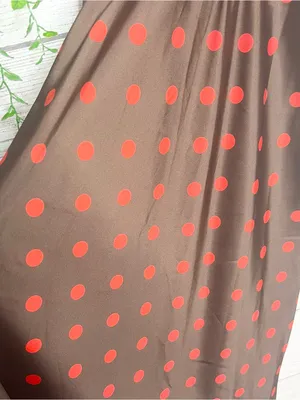 ZARA Brown & Red Polka Dot Sleeveless Midi Slinky Satin Slip Dress Size Small thumbnail 8