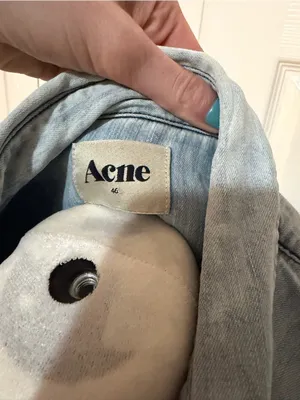 Acne Studios Texas Western Denim Button Up Shirt Acid Wash EU 46 thumbnail 2