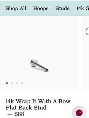 Rowan 14k Wrap It With A Bow Flat Back Stud Earring Gold thumbnail 3