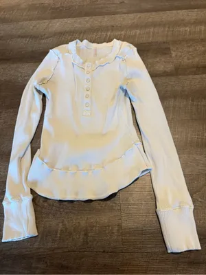 Free People Movement Ivory/Cream Ribbed Long Sleeve Rally Top thumbnail 4