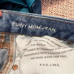 American Eagle Women's Sz 4 Regular Curvy Mom Jean Medium Wash Destroyed Stretch thumbnail 15