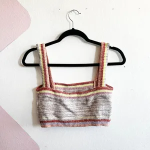 Free People‎ Colorful Knit Tank Top In the Sun Brami Boho Festival Medium thumbnail 2