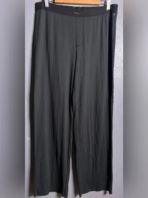 SKIMS Cotton Rib Relaxed Lounge Pants in Black. Size Medium thumbnail 3