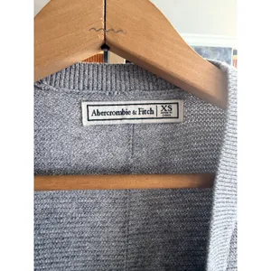Abercrombie & Fitch Womens XS‎ Gray Open Front Mixed Knit Cardigan Sweater Light thumbnail 3