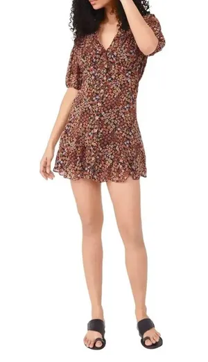 Free People Bonnie Floral Chiffon Mini Dress Size XS thumbnail 5