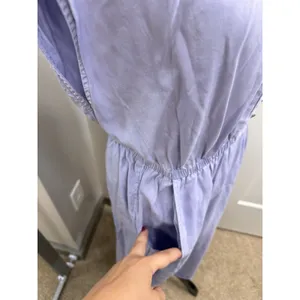prAna Dress Slate Purple Grey Tencel Lyocell Button V Neck Casual Popover Small thumbnail 4