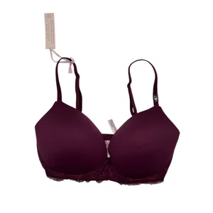 Victoria's Secret Body by Victoria Wireless Nursing Bra 36DDD Burgundy Lace Wing thumbnail 2