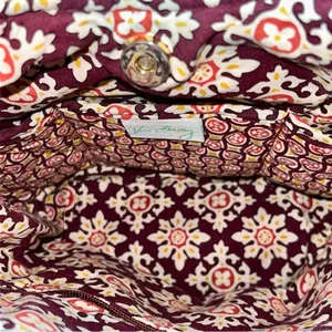 Vera Bradley Burgundy Medallion Shoulder Tote Bag w/ Front Zipper Pocket thumbnail 5