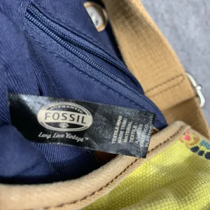 Fossil Crossbody Bag Womens Small‎ Yellow Mandala Floral Canvas Messenger ZB5043 thumbnail 5