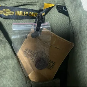 Harley‎ Davidson Studded Military Style Jacket Olive Green Womens Size S thumbnail 2