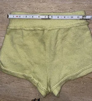 Free People Intimately Pullon Shorts Womens Cable Knit Lounge Mini Yellow Size S thumbnail 4