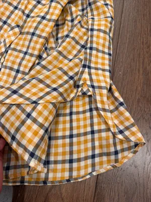J. Crew Yellow and Navy Plaid Button-Down Shirt Size 10 - Women’s - C1-615 thumbnail 8
