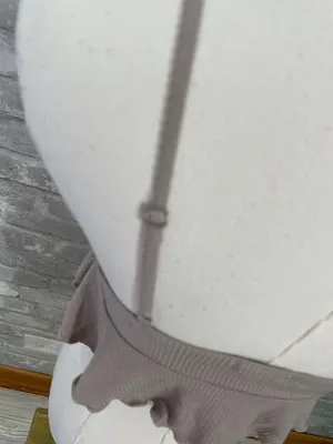 Garage Ribbed Cropped Tank Top in Beige thumbnail 3