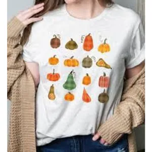 Canvas Bella+Canvas T-shirt XL Cream with Pumpkins thumbnail 1