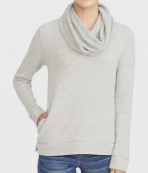 J Crew Cowl Neck Sweater Women L Wool Blend Neutral Coastal Pocket Preppy Knit thumbnail 1